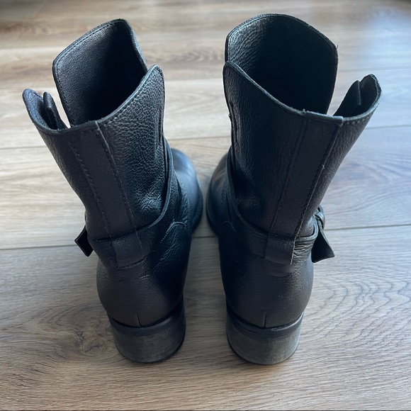 J. Crew Ryder Short Black Leather Buckle Boots - Picture 11 of 15